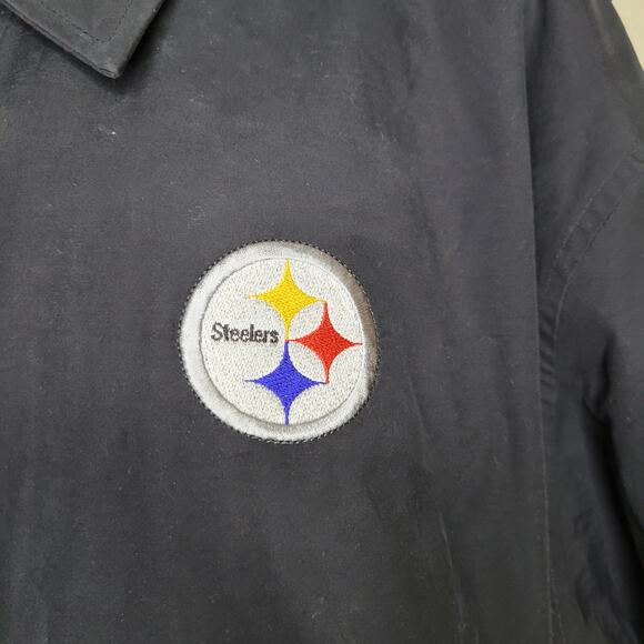 Pittsburgh Steelers Cutter & Buck Men’s XXL Zip-Up Jacket Vintage NFL Black Coat - Picture 2 of 8